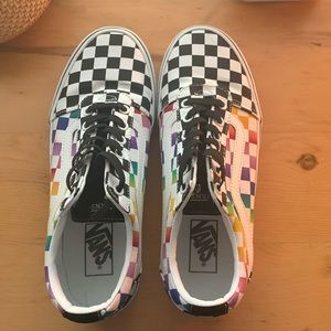 Vans Rainbow Checkered Shoes